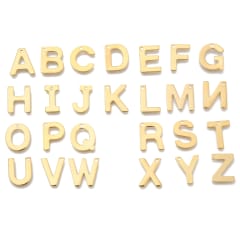 Letras colgantes abecedario 11 mm acero dorado / unidad 0