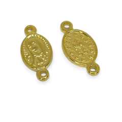 Dije conector virgen acero dorado / unidad 0