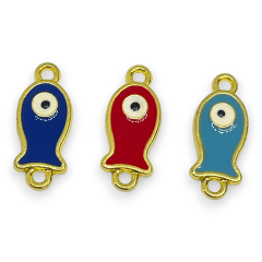 Dije esmaltado pez ojo nazar baño de oro / unidad 0