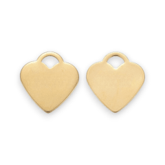 Dije colgante maxi corazón 26 mm acero / unidad 0