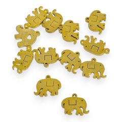 Mini Dije colgante niños virgen elefante árbol acero / unidad 0