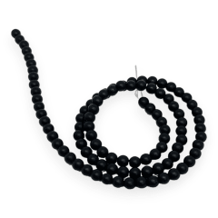 Sarta abalorios cuentas piedra onix negra mate / tira 0