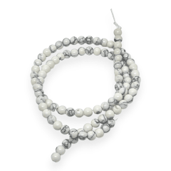 Sarta abalorios cuentas piedra howlita blanca / tira 0