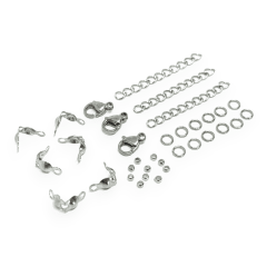 Pack terminales grapas broches tapa nudos argolla acero 1