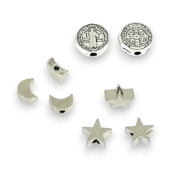 Pasador San Benito luna plateado  / unidad 0