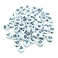 Cuenta número plástico redondo pasador surtido / 10 grs 0