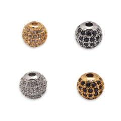 Cuenta esfera pasadora 8.5x8 mm zircón / unidad 0