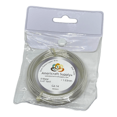 Alambre calibre 14 plateado americraft supply silver / Rollo 0