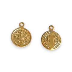 Mini dije colgante medalla san benito 8 mm gold-filled / unidad 0