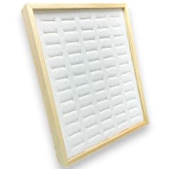 Exhibidor mostrario 60 anillos tela madera / unidad 0