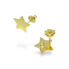 Base de aros topito estrella 11 mm baño de oro / par 0