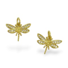 Dije colgante Libélula 15x12 mm zircón baño de oro / unidad 0