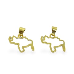 Dije colgante esmaltado mapa de venezuela 16x12 mm baño de oro / unidad 0