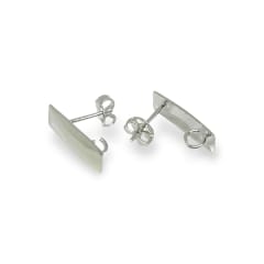 Base de aros topito rectangular 16x5 mm baño plata / par 0