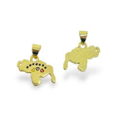 Dije colgante esmaltado mapa de venezuela 12x15 mm baño de oro / unidad 0