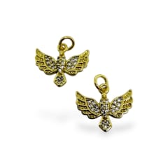 Dije colgante espíritu santo 15 mm zircón baño de oro / unidad 0