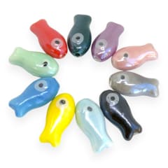 Pasador ojo turco nazar pez peces 19.5 mm porcelana / unidad 0