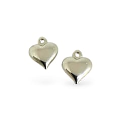 Mini dije corazón abombado baño de plata 9 mm / unidad 0