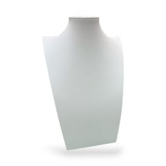 Exhibidor mostrario busto mediano 25 cm eco cuero blanco / unidad 0