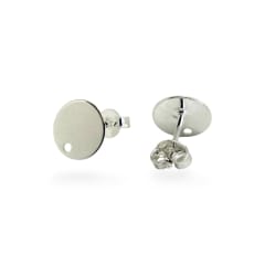 Base de aros topito redondo 10 mm plano baño plata / par 0