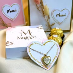 Regalo especial mamá collar relicario con dos fotos chocolates / unidad 0