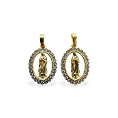 Dije colgante virgen guadalupe 15x22 mm zircón baño oro / unidad 0