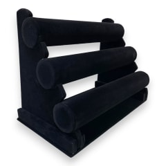 Exhibidor mostrario pulseras reloj tres niveles terciopelo negro / unidad 0