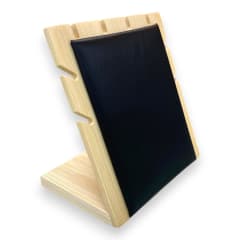 Exhibidor mostrario collar pulsera eco cuero negro madera / unidad 0