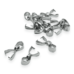 Porta dije Valier 13 mm acero plateado / 10 uds 0