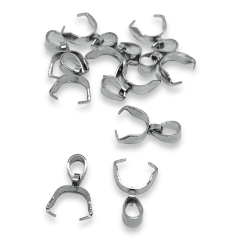 Porta dije Valier 20 mm acero plateado / 10 uds 0