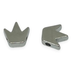 Dije pasador corona 8 mm plateado / unidad 0