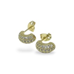 Aros topo topito zircón elegante baño de oro / par 0