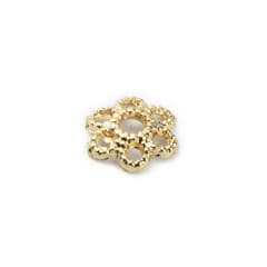 Tapa de cuentas piedras abalorios flor baño de oro / 10 uds 0