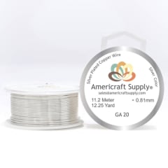 Alambre calibre 20 plateado americraft supply silver / Rollo 0