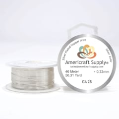 Alambre calibre 28 plateado americraft supply silver / Rollo 0