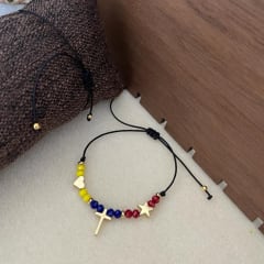 Pulsera tricolor venezuela ajustable Corazón Cruz Estrella VTE / unidad 0