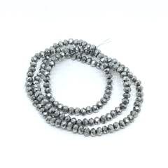 Sarta cristales 3 mm murano facetado metalizado / tira 1