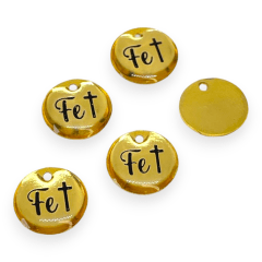 Dije colgante religioso medalla Fe Gold-filled /unidad 0