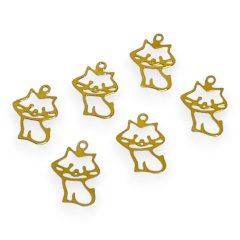 Dije colgante mascota gato 14x9 mm Gold-filled / unidad 0