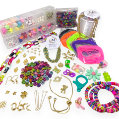 Kit de materiales para crear bisuteria full color 0