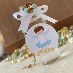 Souvenir Decenarios en alambrismo y botella para recuerdo bautizo comunión / 6 unidades 0