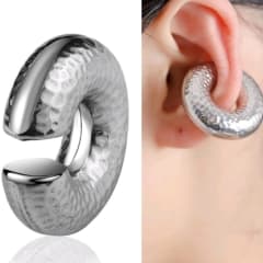 Ear cuff solitarios elegante grueso martillado chunky / unidad 0
