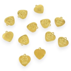 Mini dije corazón gato mascota 12 mm gold-filled / unidad 0