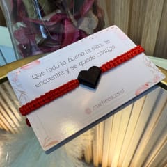 Pulsera hilito rojo tejido con azabache de protección / unidad 0