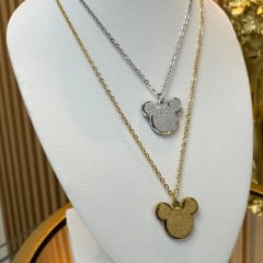 Collar con colgante Mickey acero / unidad 0