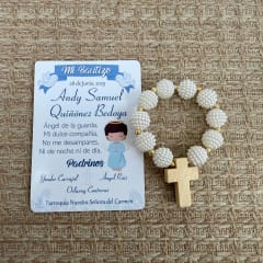Souvenir decenario de perlas para recuerdos bautizo comunión confirmación / docena 0