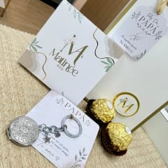 Llavero con relicario dos fotos personalizado para regalo papá / unidad 0
