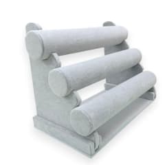 Exhibidor mostrario pulseras reloj tres niveles terciopelo gris / unidad 0