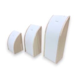 Set 3 exhibidores forma de arco madera eco cuero blanco / set 0