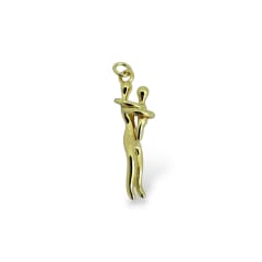Dije colgante mamá e hijo abrazo 30 mm baño de oro platino / unidad 0